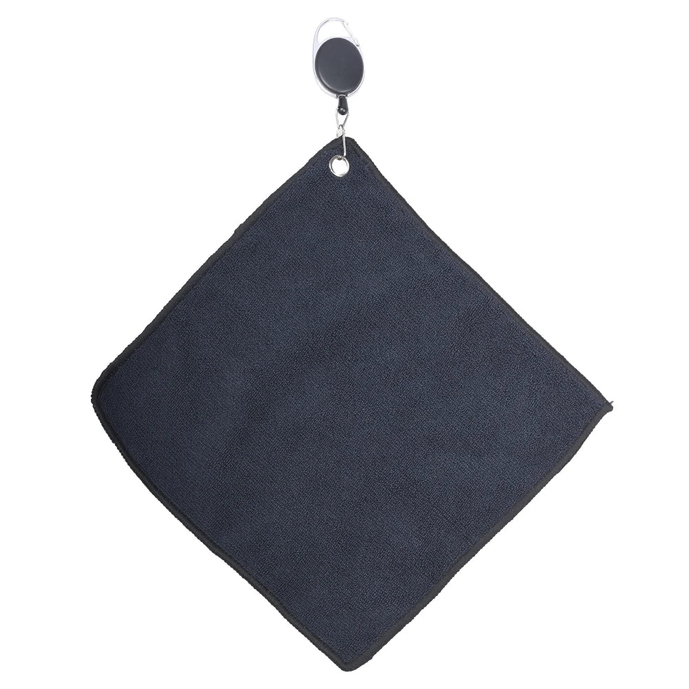 25×25cm Golf Towel with Rope Hook – Double-Sided Microfiber Club Towel + Golf Cleaning Brush | Easy-Pull Design