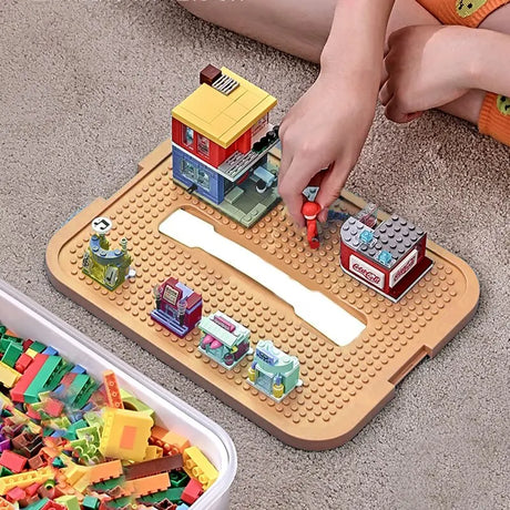 Smart building blocks toys container with bricks lid