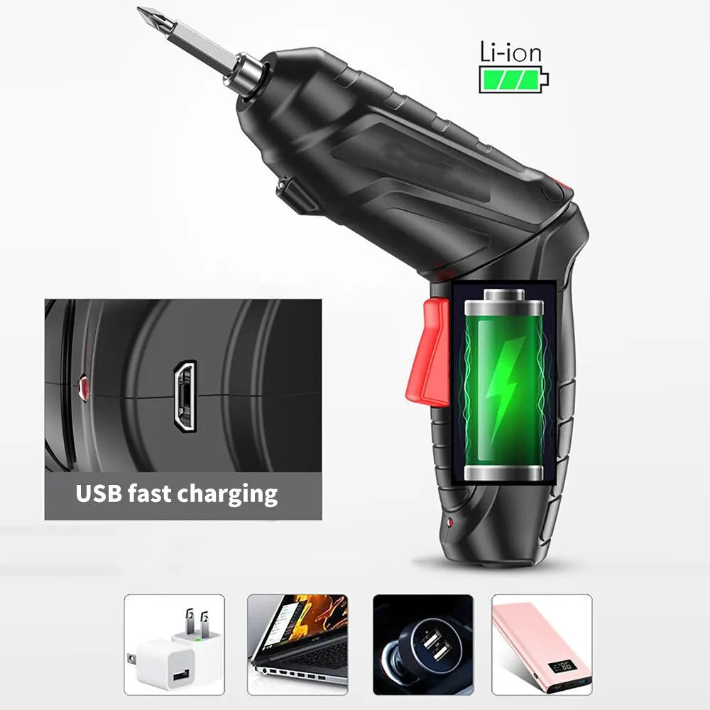 Household Electric Drill Rotated Cordless Screwdriver