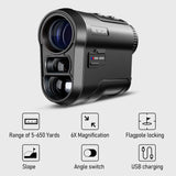 Golf Laser Rangefinder – 600M Rechargeable Range Finder with Slope, Flag Lock & Vibration