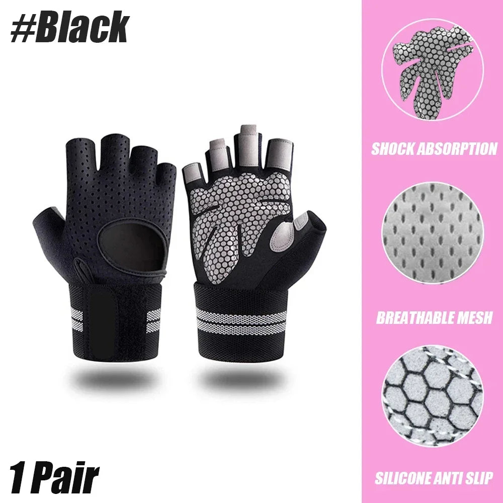 Weightlifting Gloves with Wrist Support – Gym Workout Gloves for Heavy Exercise, Bodybuilding, CrossFit & Fitness Training