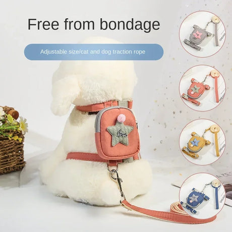 Pet Leash Backpack Chest Strap Teddy