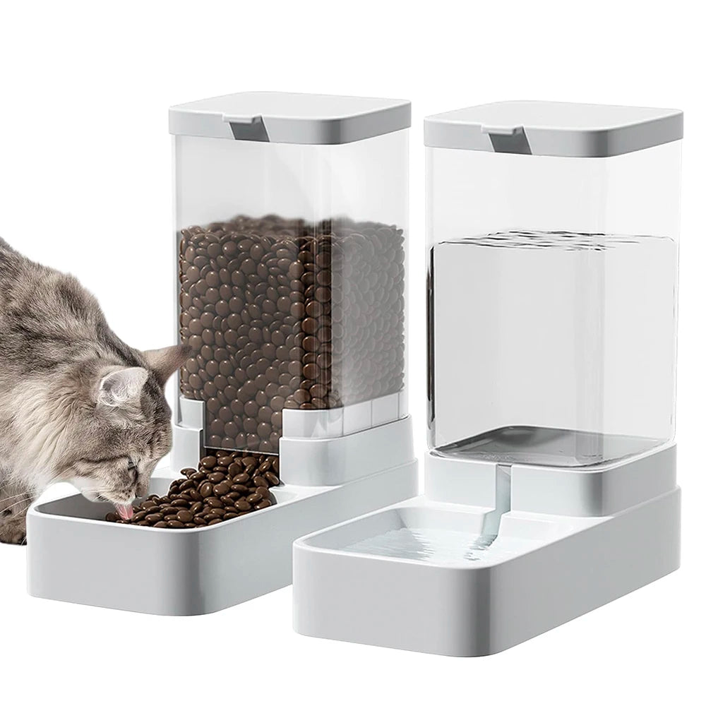 Cat Feeder with Automatic Water Dispenser