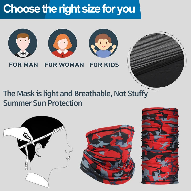 2PCS UV Protection Face Mask – Seamless Bandana for Outdoor Sports