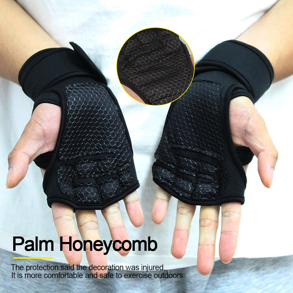 Breathable Workout Gloves with Wrist Wraps – Weightlifting & Gym Gloves for Men and Women