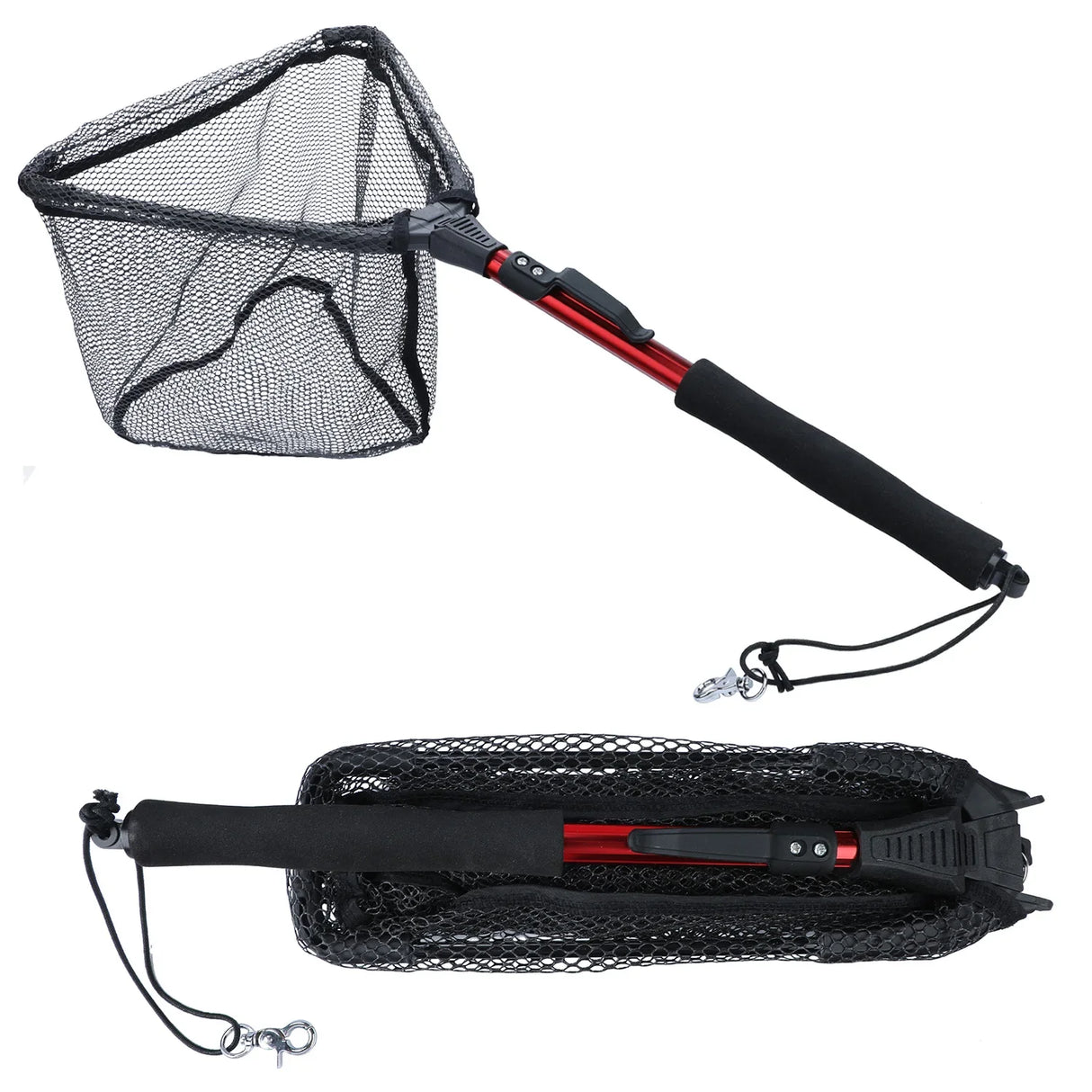 Sougayilang Folding Telescopic Fishing Landing Net – 65–112cm Extendable Brail Net for Freshwater & Saltwater