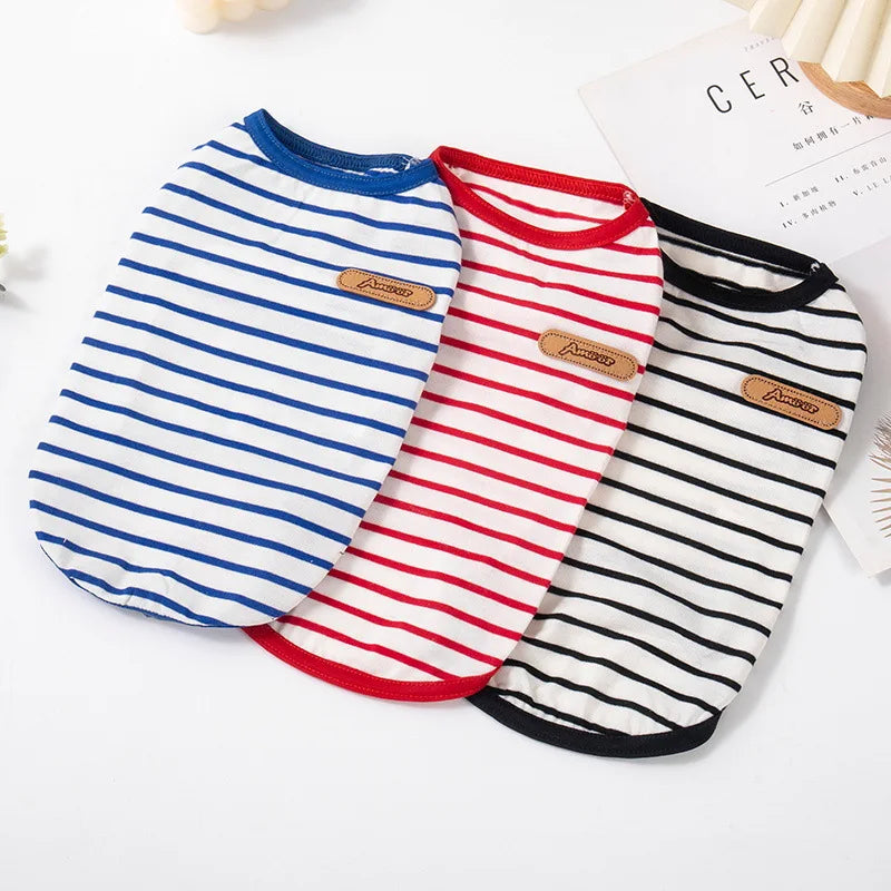 Dog Clothes Summer Striped Sleeveless Vest