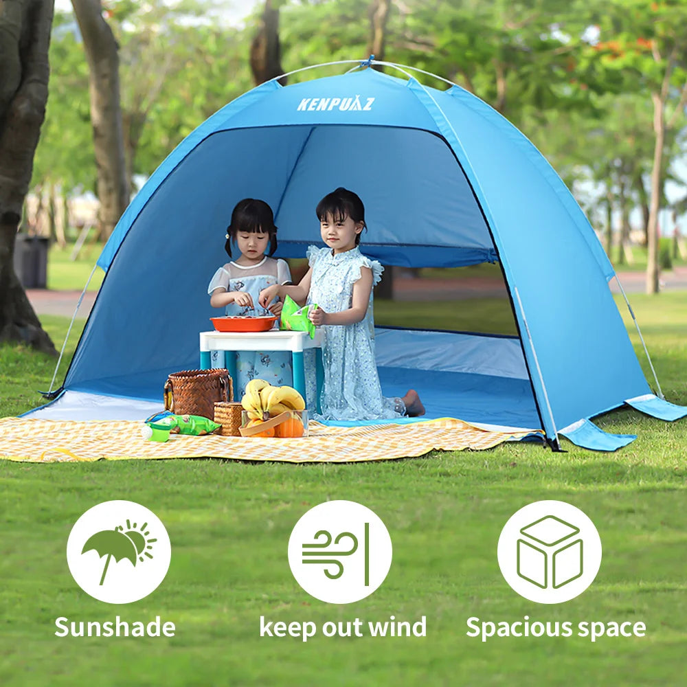 Beach Blue Kids Tents Portable Fully Flexible Set Quickly Family Easy Folding Outdoor Put Up Camping Waterproof