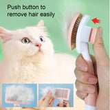 Pet Cat Dog Comb Stainless Steel Grooming Needle Self Cleaning Brush