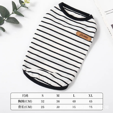 Dog Clothes Summer Striped Sleeveless Vest