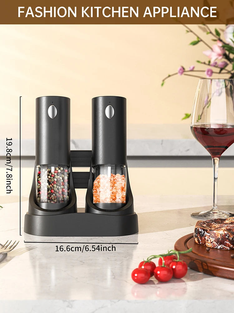 Electric Automatic Salt and Pepper Grinder Set