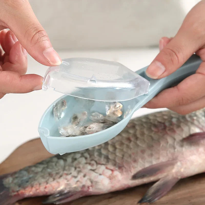 Fish Scale Grille Scraper – Fish Cleaning Tool with Protective Cover for Kitchen & Carp Fishing
