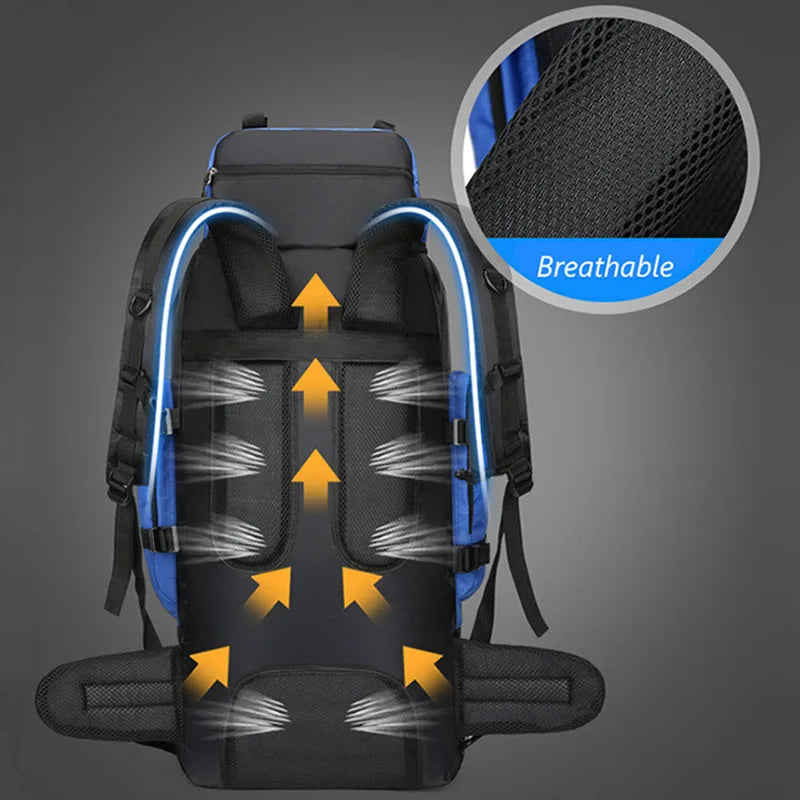 90L Waterproof Hiking & Camping Backpack – Large Capacity Outdoor Rucksack