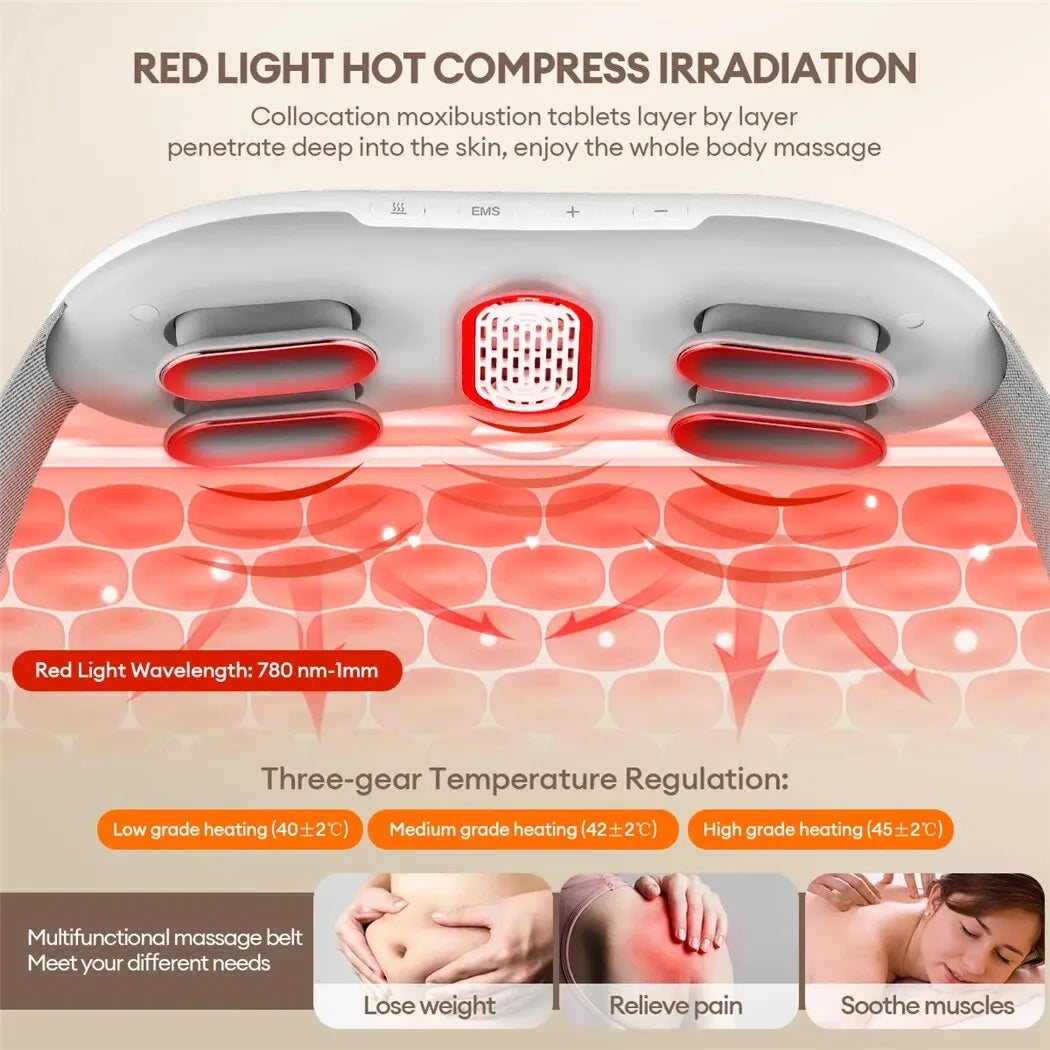 Electric 4D EMS Waist and Abdomen Massager Belt Relax Relief Pain Warm Palace